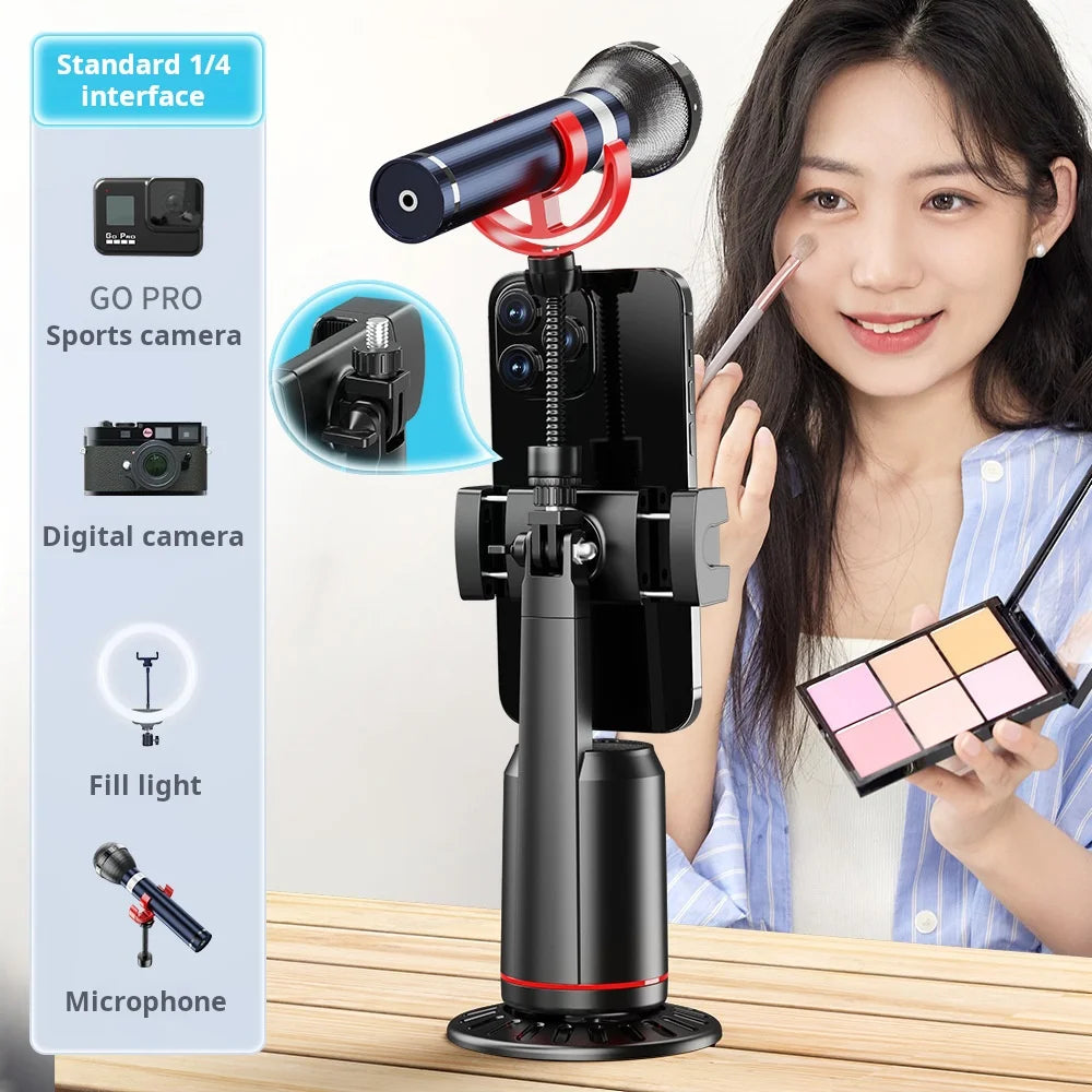 Video Selfie Stick Ai Inteligente Auto Tico bluetooth Selfie Stick 360 Rotation Auto Face Tracking with Light