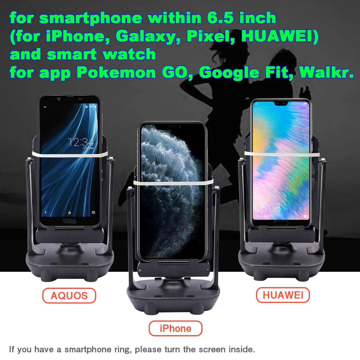 Lefon Phone Walking Swing Shaker Mobile Stand Holder Pedometer Brush Stepper For Pokemon Go Phone Wiggler Counter For Iphone