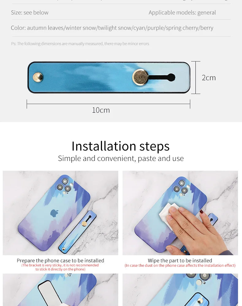 Mobile Phone Bracket Portable Finger Strap Phone Case Stand Finger Ring Grip Holder for Cell Phone Stand for IPhone 12 13 Xiaomi