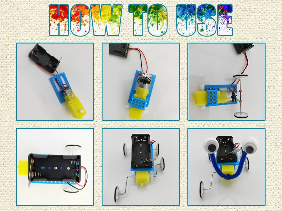 Kids DIY Reptile Robot Electric Wooden Science Experiments Toys for Children Educational Handmade Assemble Toys Boys Girls