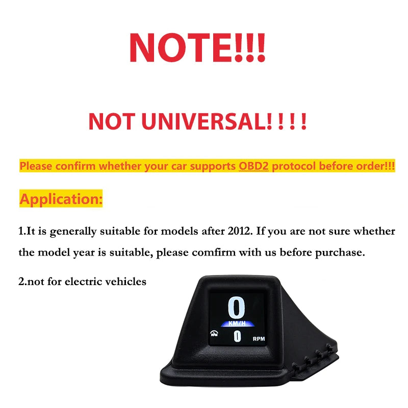Head UP Display OBD2+GPS On-board Computer RPM Turbo HUD Oil Pressure Water Temp GPS Speedometer Projectors Car Accessories