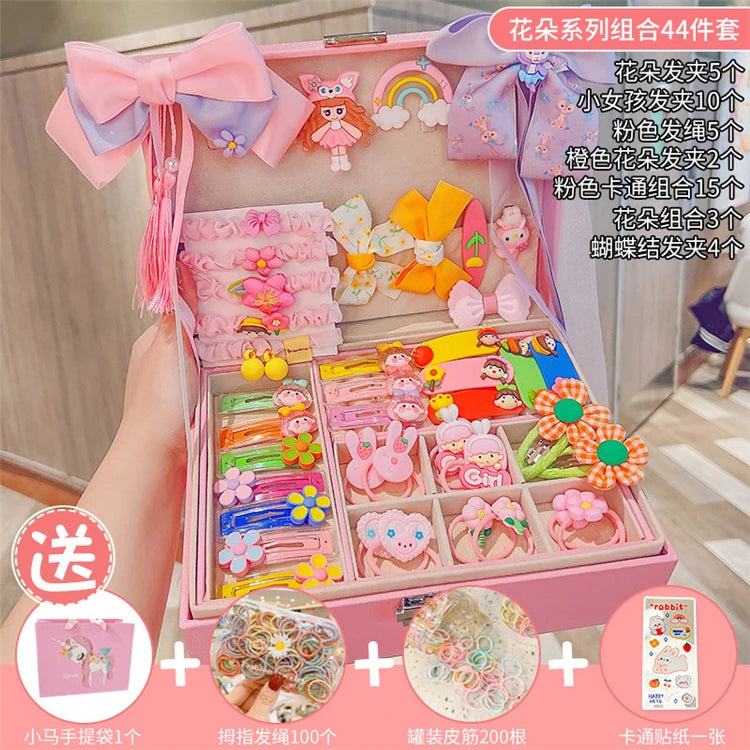 Wholesale Custom Cute Luxury Toddler Children Baby Kids Hair Clips Accessories Headbands Set for Girls