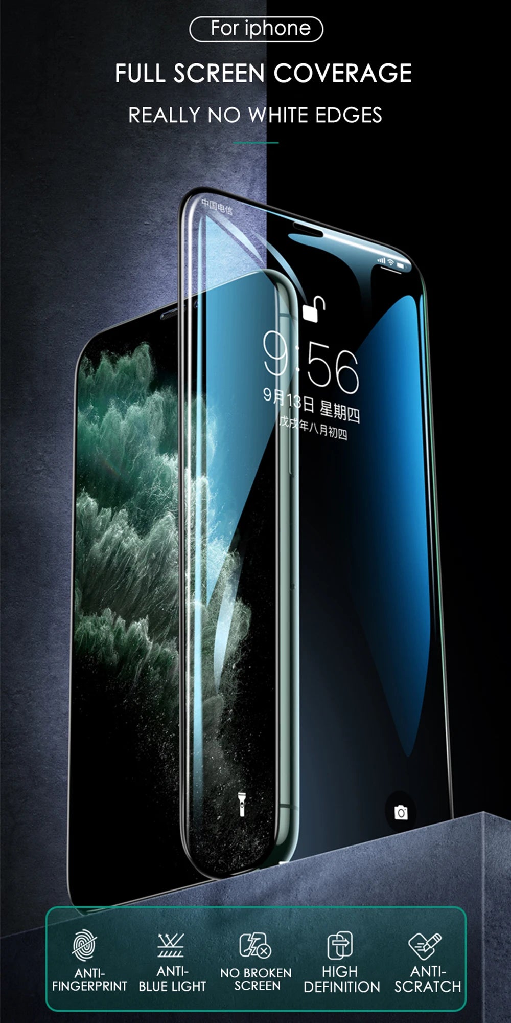 Protective Tempered Glass On For iPhone 17 16 15 14 13 12 Mini 11 Pro XS Max XR X 8 7 Plus SE 2022 2020 Screen Protector Glass