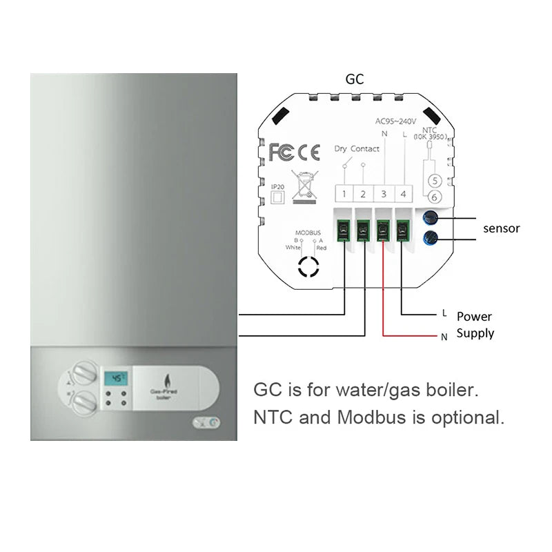 TUYA Wi-Fi Smart Large Colorful Screen Room Programmable Air Thermostat WIFI for Switch Heating Cooler Bridge Voice Alexa