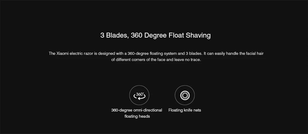 XIAOMI MIJIA Electric Shaver S500,Type-C Rechargeable Wet Dry Shaver Men’s,IPX7 Fully Waterproof,LED Display 60min Battery Life