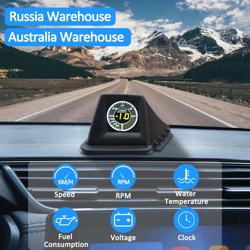 Head UP Display OBD2+GPS On-board Computer RPM Turbo HUD Oil Pressure Water Temp GPS Speedometer Projectors Car Accessories