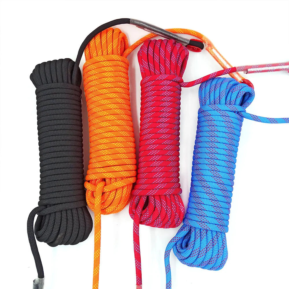 12mm 50m Outdoor Climbing Rope Escape Rescue Static Rope Rock Equipment Mountaineering Lifeline Emergency Survival Safety Gear