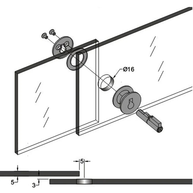 Sliding Glass Showcase Lock Cabinet Display Showcase Drawer Case Sliding Glass Push Door Ratchet Lock All Keyed Alike