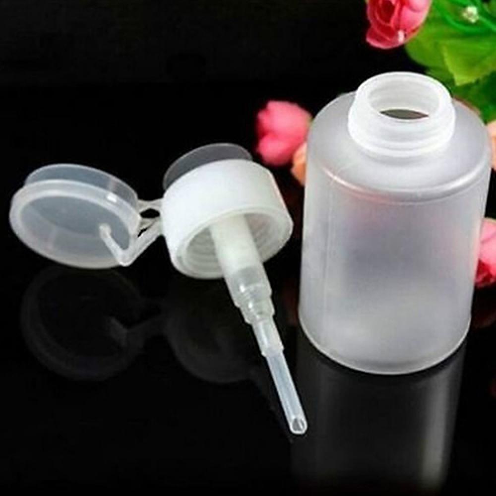 210ml Press Refillable Bottle UV Gel Polish Remover Cleaner Acetone Water Storage Empty Bottle Plastic Nail Remover Container