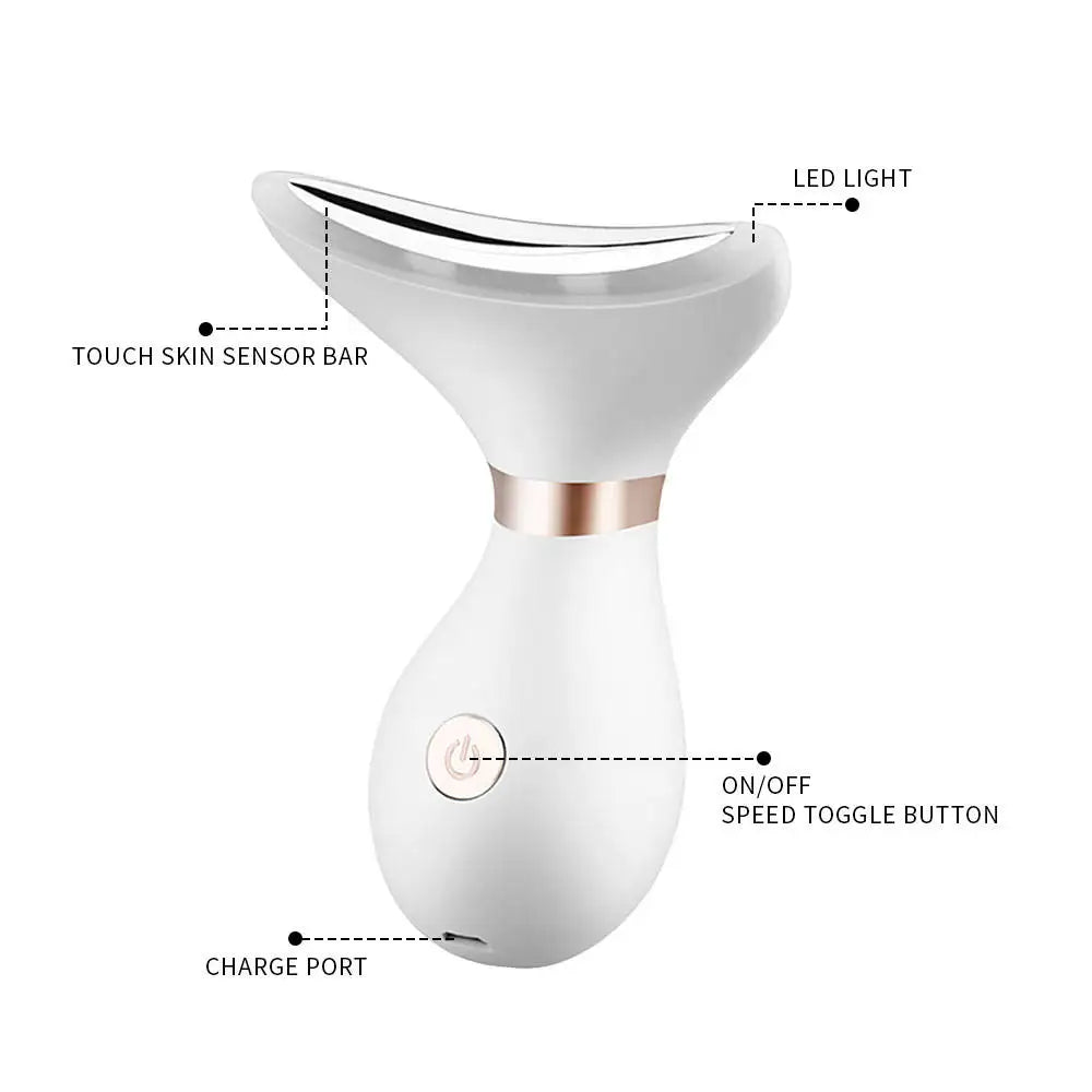 Multifunctional Hand-Held Machine Facial Lift LED Photon Therapy Anti-Wrinkle Skin Care Tools ABS Face Neck Lifting Massager