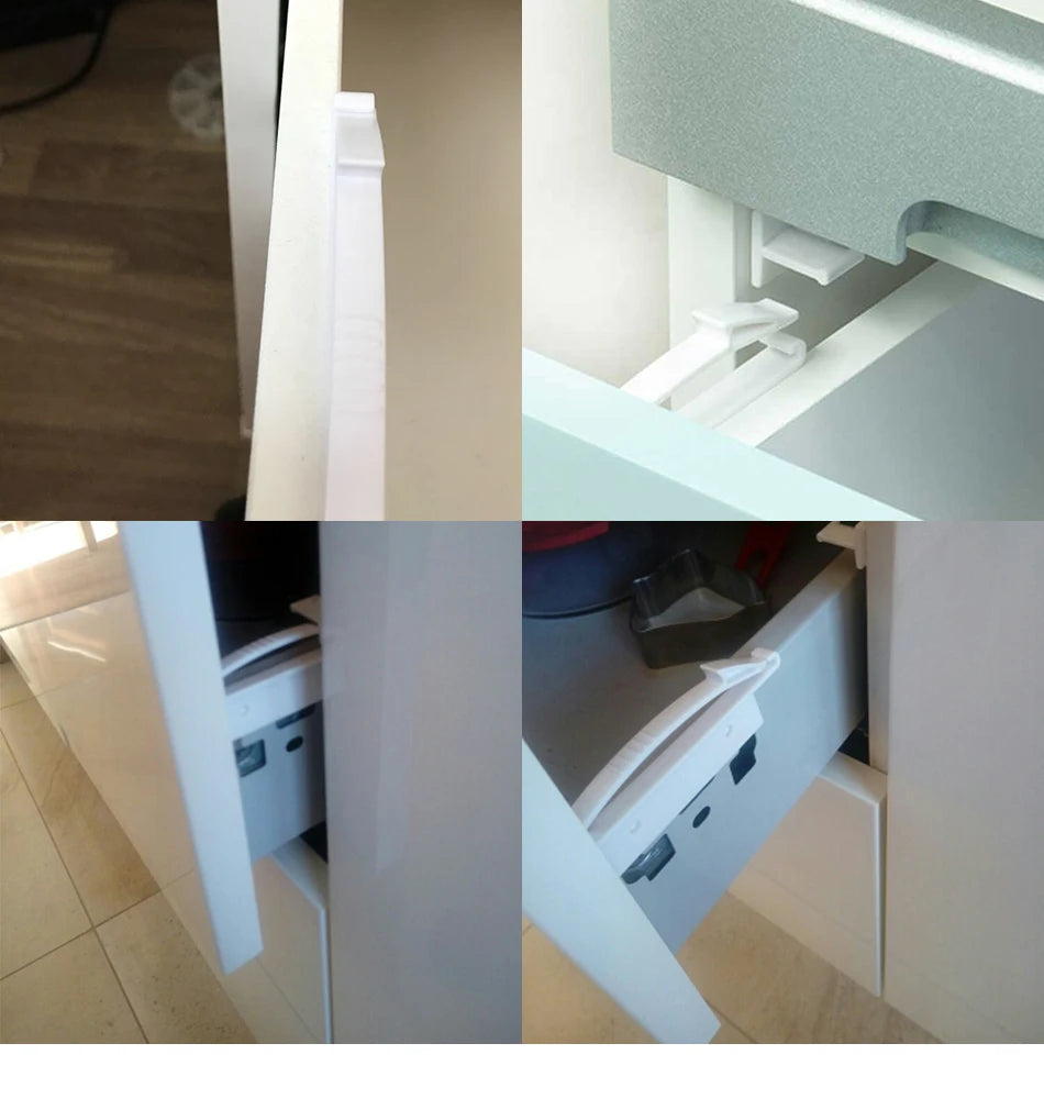 4Pcs Invisible Drawer Latch Lock Baby Safey Cabinet Locks Baby Security Children Protection Latches Safety Cupboard Door Locker
