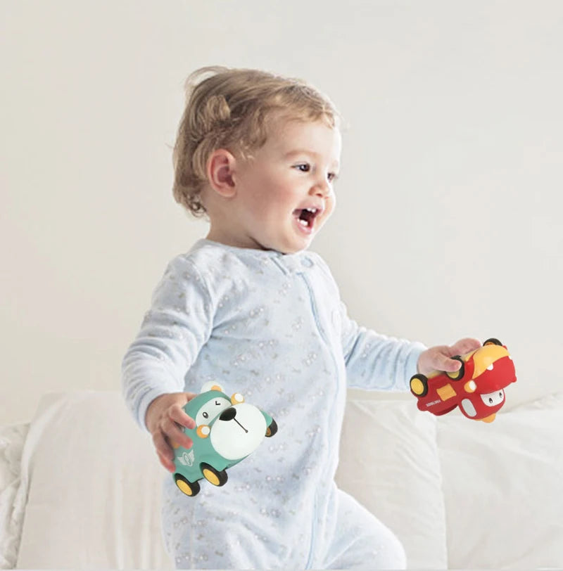 Baby Car Toys Cars Soft Sturdy Pull Back Car Toys Mini Racing Car Kids Educational Toy For Children Boys Girl 1 2 3 4 5 Years