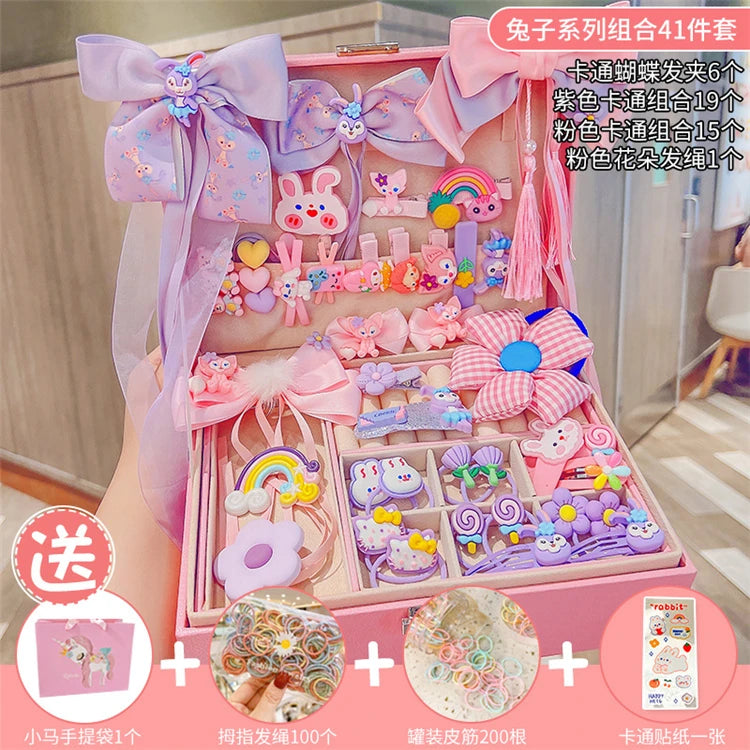 Wholesale Custom Cute Luxury Toddler Children Baby Kids Hair Clips Accessories Headbands Set for Girls