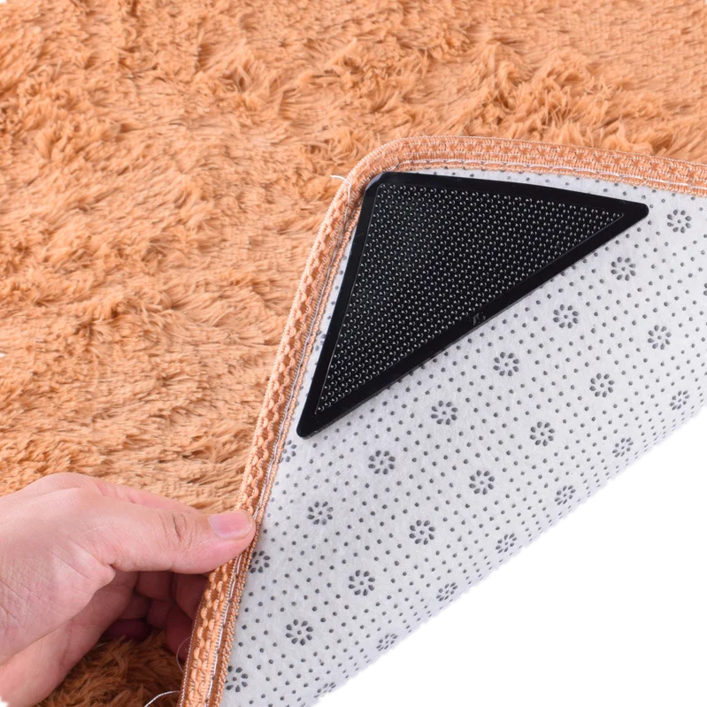 16pcs Carpet Non-slip Sticker Reusable Washable Anti-slip Mat Anti Curling Rug Pads Floor Carpet Corner Clip Fixed Grippers Tape