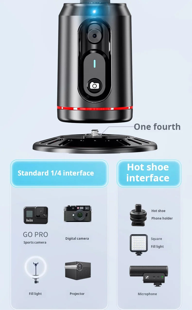 Video Selfie Stick Ai Inteligente Auto Tico bluetooth Selfie Stick 360 Rotation Auto Face Tracking with Light