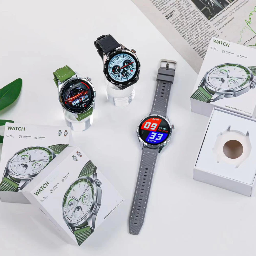 2024 Hot Selling Watch 4 Round Smartwatch Fitness Tracker Wrist Smart Watch Waterproof for Man Women
