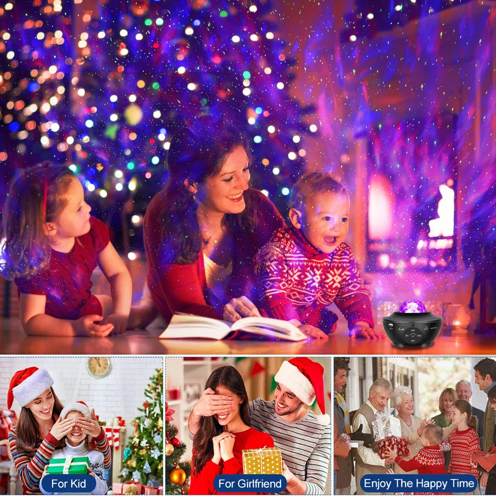 Music BT Speaker Voice Remote Control Star Master Starry Projector 3D Baby Kids Night Light