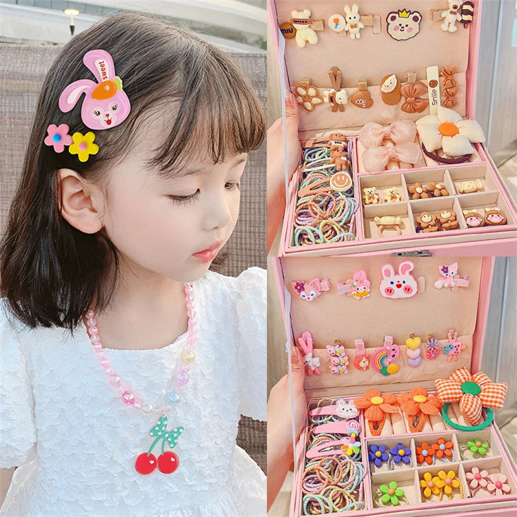 Wholesale Custom Cute Luxury Toddler Children Baby Kids Hair Clips Accessories Headbands Set for Girls