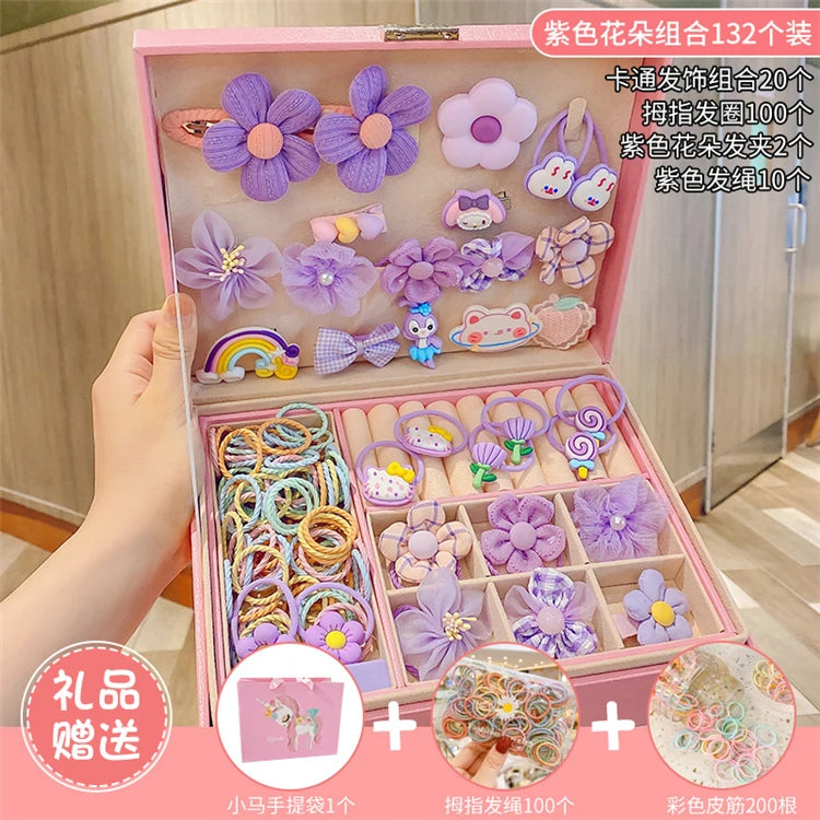 Wholesale Custom Cute Luxury Toddler Children Baby Kids Hair Clips Accessories Headbands Set for Girls