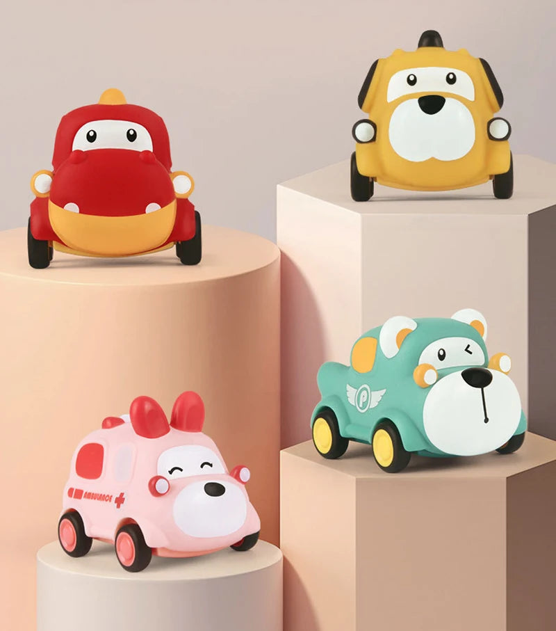 Baby Car Toys Cars Soft Sturdy Pull Back Car Toys Mini Racing Car Kids Educational Toy For Children Boys Girl 1 2 3 4 5 Years