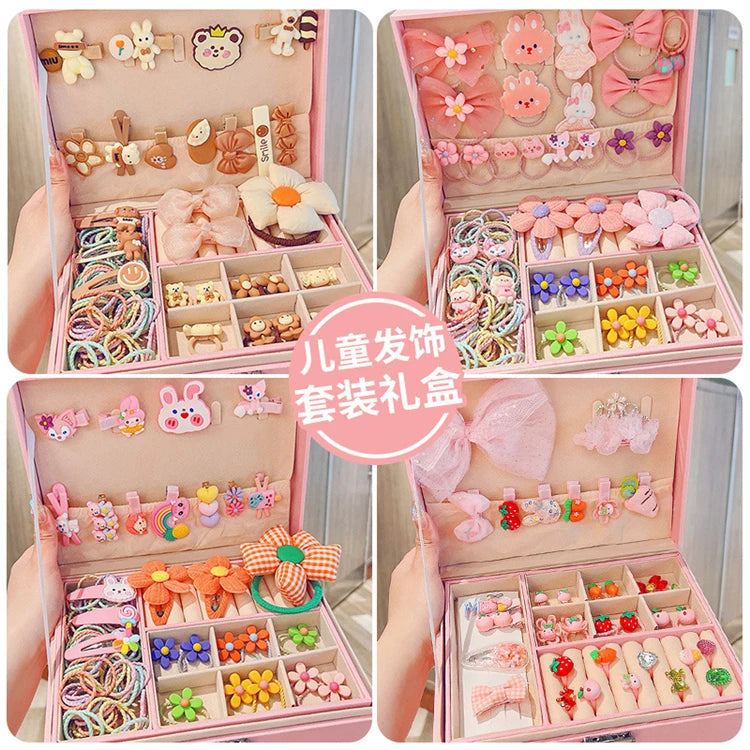 Wholesale Custom Cute Luxury Toddler Children Baby Kids Hair Clips Accessories Headbands Set for Girls