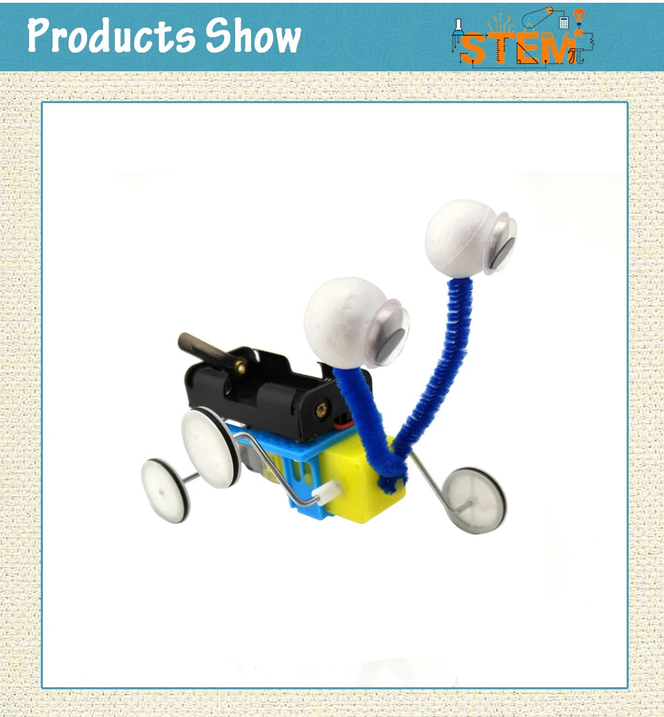 Kids DIY Reptile Robot Electric Wooden Science Experiments Toys for Children Educational Handmade Assemble Toys Boys Girls