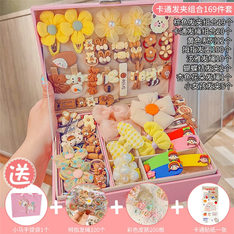 Wholesale Custom Cute Luxury Toddler Children Baby Kids Hair Clips Accessories Headbands Set for Girls