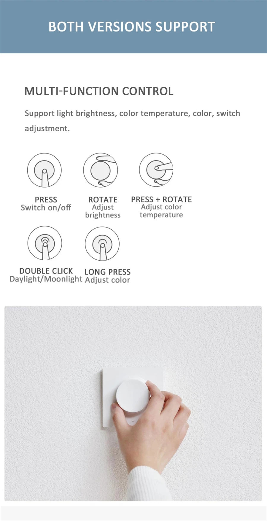 Yeelight Smart Wireless Switch Dimmer Switch Wall Switch Smart Light Remote Control Intelligent adjustment for xiaomi smart home