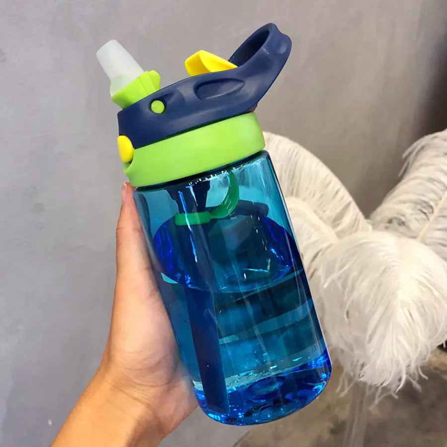 480ml Water Bottle With Straw Kids Girls Portable Travel Bottles Gym Sports Fitness Cup Summer Cold Water Juice Drinking Bottle