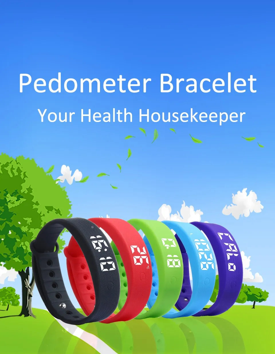 W5Sv Smart Bracelet Vibration Alarm Clock Reminder Sleep Monitoring 24 Hours Pedometer Rechargeable Bracelet
