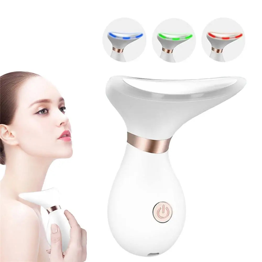 Multifunctional Hand-Held Machine Facial Lift LED Photon Therapy Anti-Wrinkle Skin Care Tools ABS Face Neck Lifting Massager
