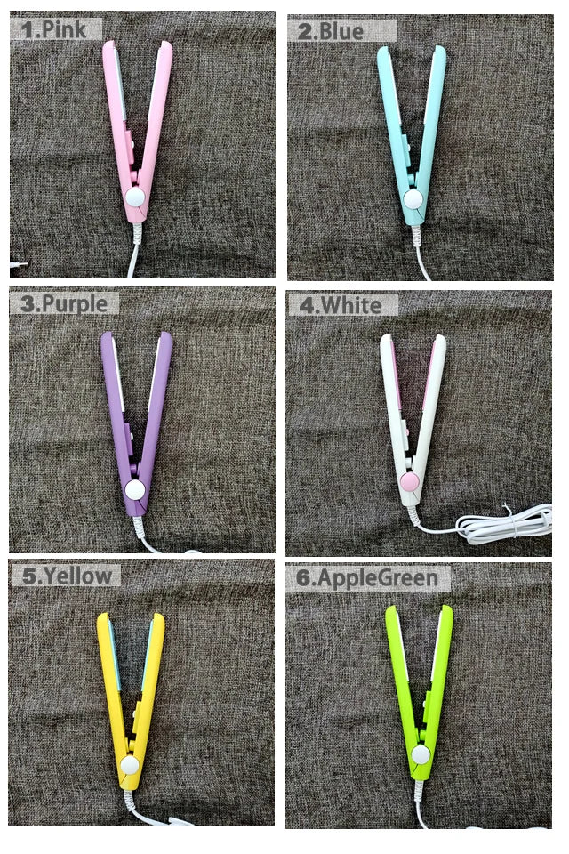 3-in-1 Hair Iron Curling Hair Flat Iron Straightening Brush Hair Comb Mini Hair Straightener and Curling Iron Styling Tools