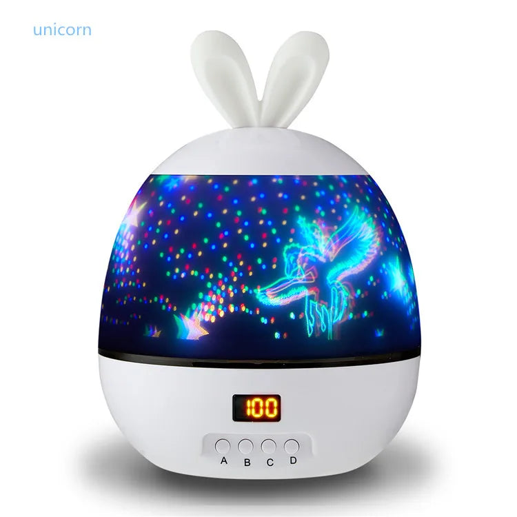 Unicorn Star Dream Rotating Projection Lamp Usb Projection Led Night Lights for Baby Kids