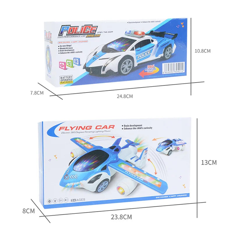 Children's Stunt Universal Deformation Police Aircraft Baby Kids Toy Car Kids Electric