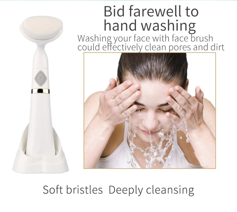 Soft Facial Cleansing Brush Multifunction SPA Deep Pore Cleansing Electric Facial Cleansing Brush Beauty Washing Brush