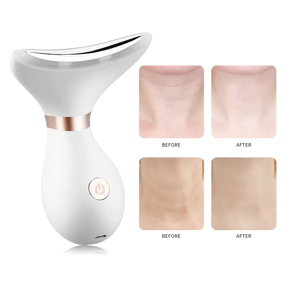 Multifunctional Hand-Held Machine Facial Lift LED Photon Therapy Anti-Wrinkle Skin Care Tools ABS Face Neck Lifting Massager