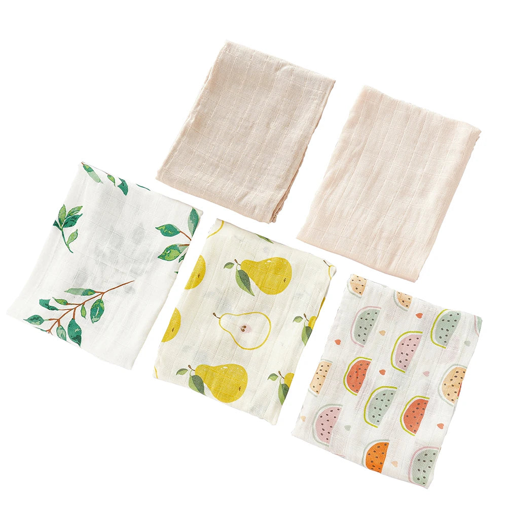 Kangobaby #My Soft Life# 60x60 All Season Multifunctional Baby Bib 5pcs Pack Newborn Brup Cloth Set