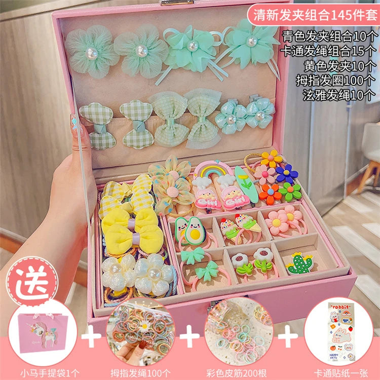 Wholesale Custom Cute Luxury Toddler Children Baby Kids Hair Clips Accessories Headbands Set for Girls