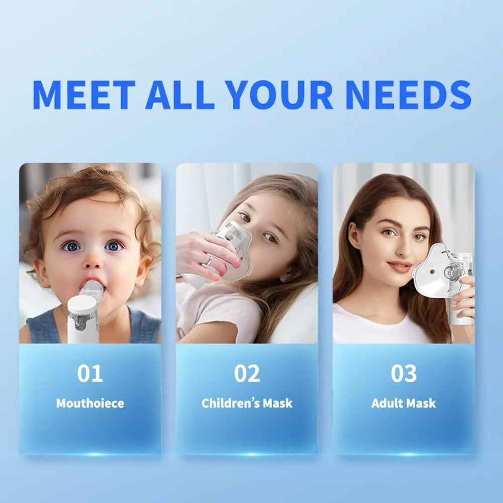 IFINE Beauty Portable Handheld Nebulizer Machine Ultrasonic Mesh Nebulizer Personal Steam Inhaler for Baby Kids Adults