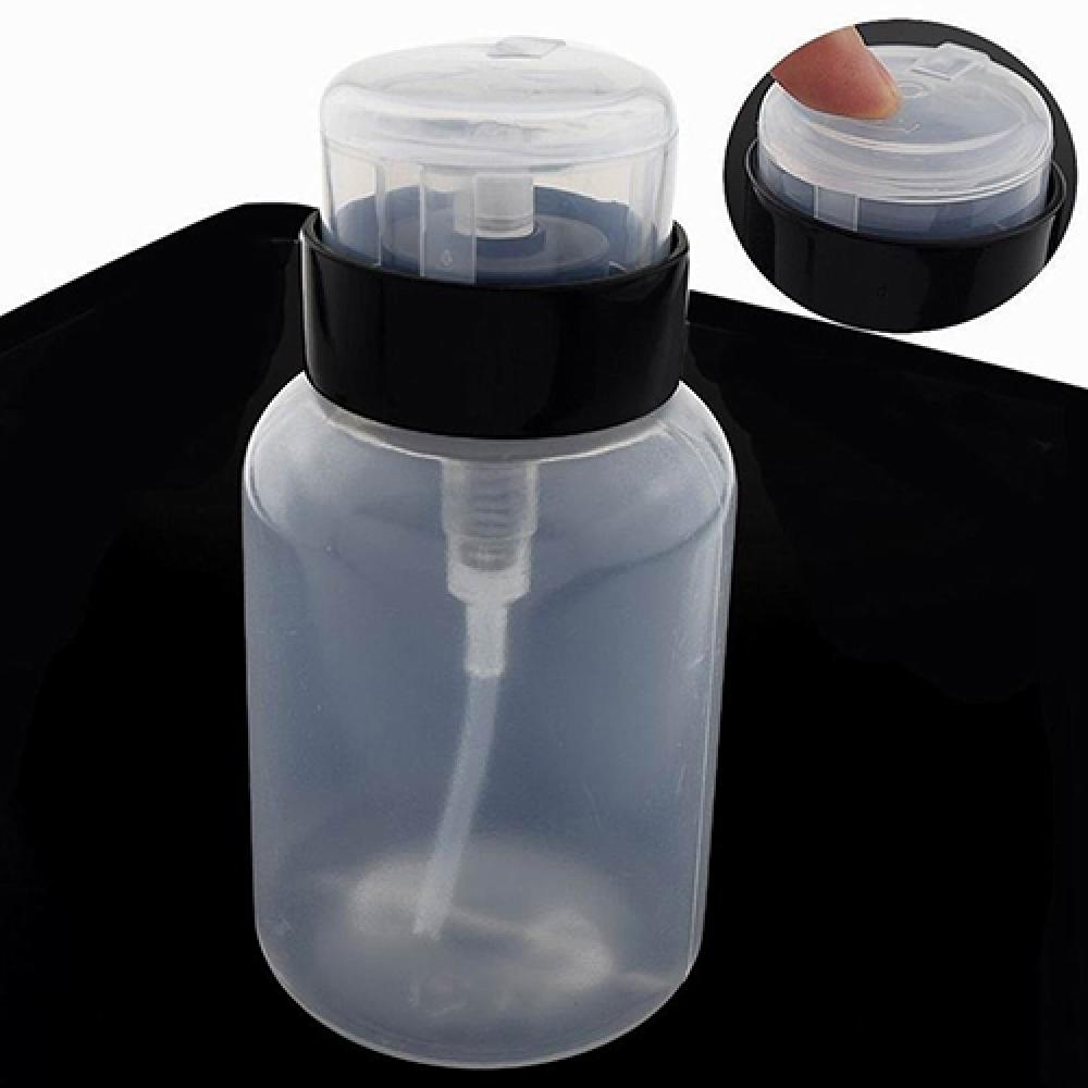 210ml Press Refillable Bottle UV Gel Polish Remover Cleaner Acetone Water Storage Empty Bottle Plastic Nail Remover Container