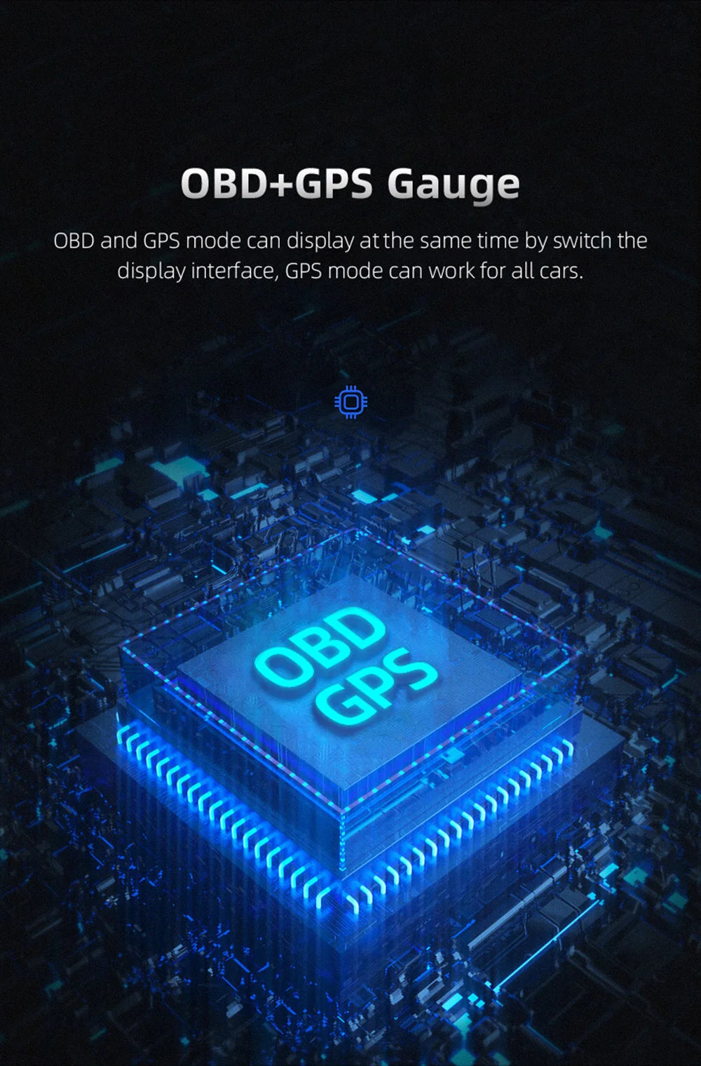 Head UP Display OBD2+GPS On-board Computer RPM Turbo HUD Oil Pressure Water Temp GPS Speedometer Projectors Car Accessories