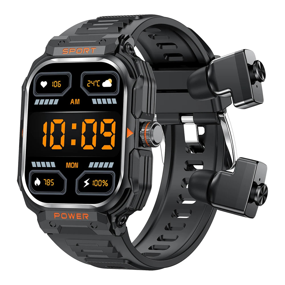 Smart Watch with Earbuds 2 in 1 Headphones and Smartwatch Fitness Tracker with Heart Rate Sleep Monitor