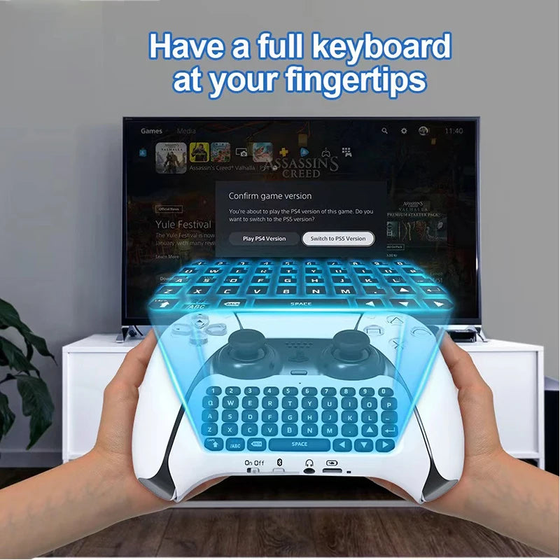 Wireless Keyboard for PS5 Controller Handle Bluetooth External Keyboard for Playstation5 ChatPad Bluetooth Keyboard
