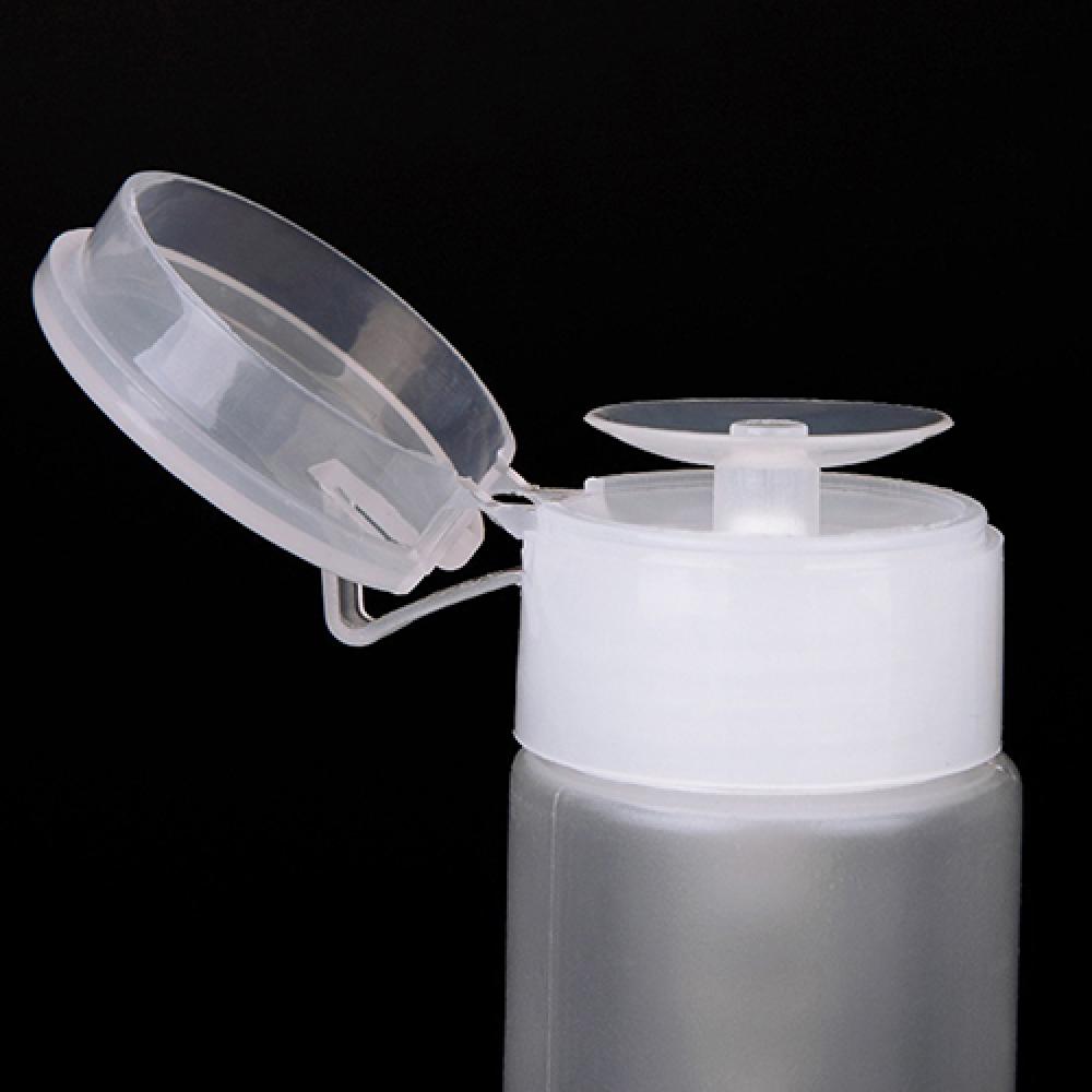 210ml Press Refillable Bottle UV Gel Polish Remover Cleaner Acetone Water Storage Empty Bottle Plastic Nail Remover Container