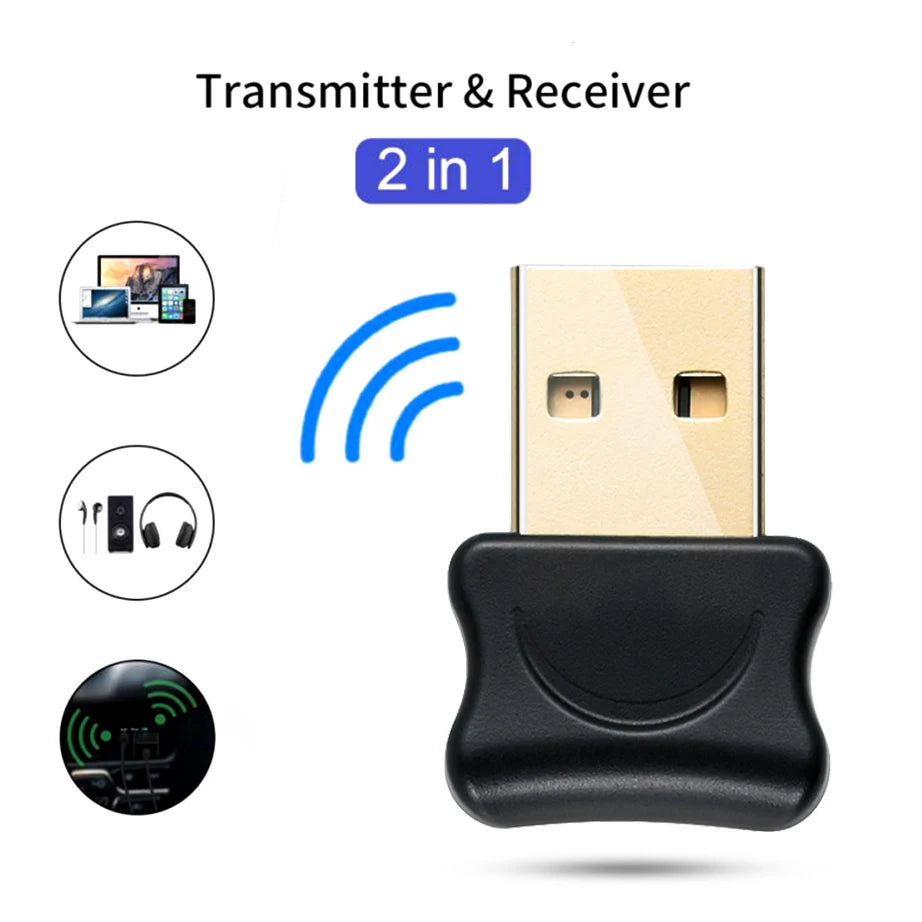 5.0 Bluetooth-compatible Adapter USB Transmitter for Pc Computer Receptor Laptop Earphone Audio Printer Data Dongle Receiver