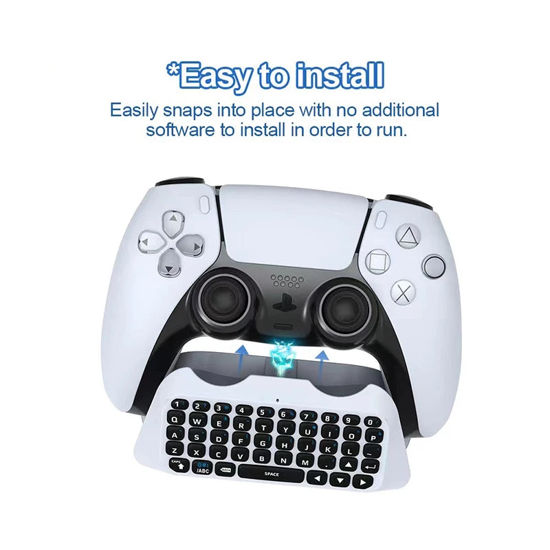 Wireless Keyboard for PS5 Controller Handle Bluetooth External Keyboard for Playstation5 ChatPad Bluetooth Keyboard