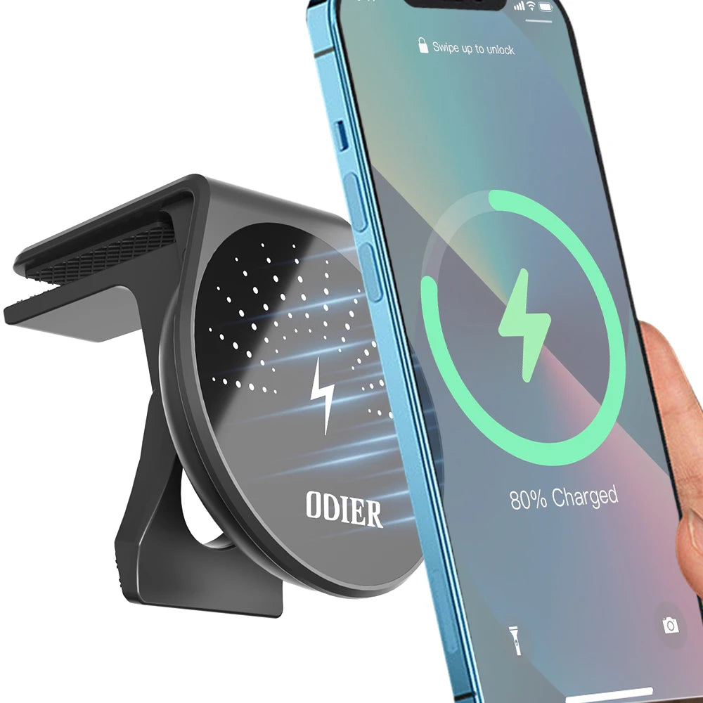 Portable Flexible Wireless Phone Charger Auto Holder & Magnetic Car Mount for iPhone Compatible Magnetic Phone Holder for Car