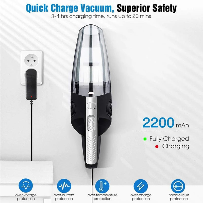 Wireless Vacuum Cleaner USB Charging 6053 Portable Cleaning Pet Hair Mini Wet and Dry Handheld Car Vacuum Cleaner Household
