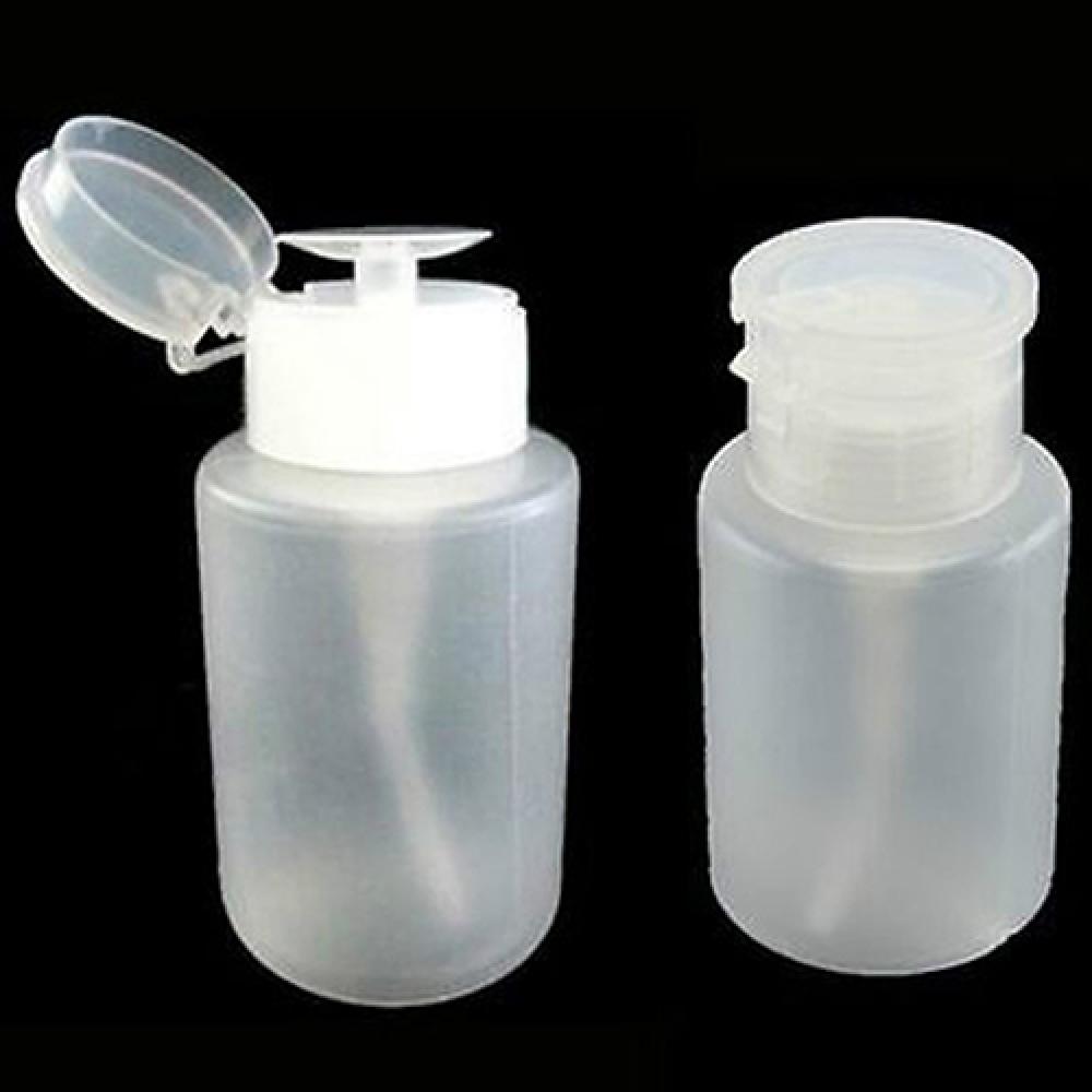 210ml Press Refillable Bottle UV Gel Polish Remover Cleaner Acetone Water Storage Empty Bottle Plastic Nail Remover Container