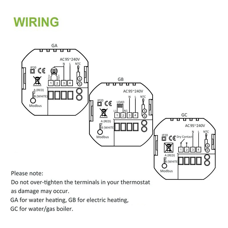 TUYA Wi-Fi Smart Large Colorful Screen Room  Air Thermostat Programmable WIFI for Switch Heating Cooler Bridge Voice Alexa